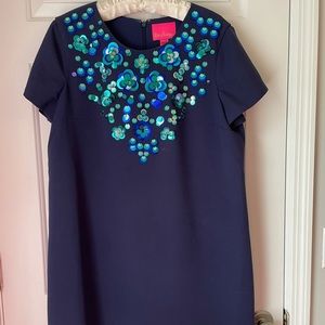 Lilly Pulitzer Navy Sequined Dress 14